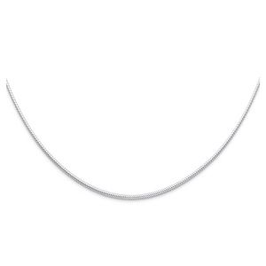 14K White Gold  1.5mm Sparkle Omega Necklace - 17"